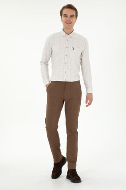 Мужская рубашка песочного цвета с длинным рукавом Неожиданная скидка в корзине - U.s. polo assn фото 4