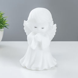 Фигурка светящаяся RISALUX «Ангелочек», LED-ночник, батарейки 3×LR44, белый, 8.5×8×14.5 см