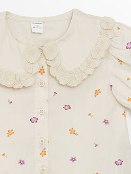 Bebe Yaka ?i?ekli K?z ?ocuk G?mlek