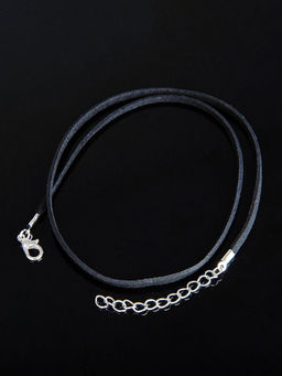 Цена за 10 шт. Шнурок из искусственной замши с замком, 45 см + удлинитель, чёрный