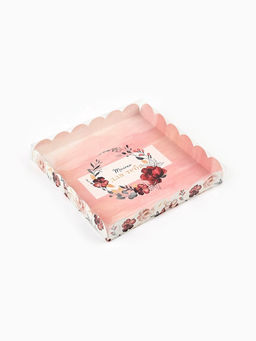 Цена за 5 шт. Коробка для печенья, кондитерская упаковка с пластиковой крышкой, Только для тебя, 21?21?3 см