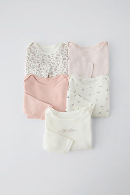 PACK OF FIVE FLORAL BODYSUITS