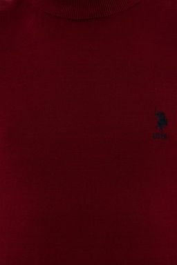 U. S. Polo Assn Мужской базовый трикотажный свитер бордового цвета с водолазкой - U.s. polo assn фото 12