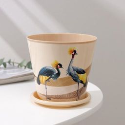 Цена за 2 шт. Горшок для цветов Доляна «Каракум», 800 мл, цвет бежевый