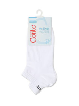 Цена за 2 пары. Носки Короткие CONTE Ультракороткие хлопковые носки ACTIVE с язычком белый - Conte elegant фото 4