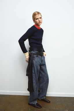 CABLE-KNIT COLOUR BLOCK JUMPER - Zara фото 4