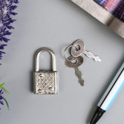 Цена за 5 шт. Замок навесной металл для шкатулок с ключом 3,3х1,9 см