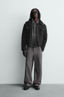 DOUBLE-FACED FAUX SUEDE JACKET