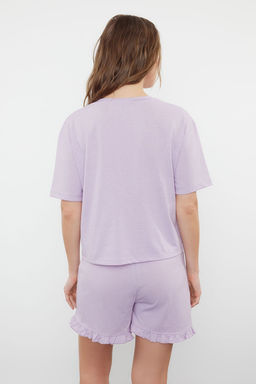 Trendyolmilla Pembe F?rf?rl? Bask?l? Sortlu Orme Pijama Tak?m? THMSS22PT0422  фото 5
