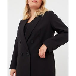 Пиджак женский двубортный MIST plus-size, размер 52, чёрный