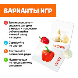 Обучающий набор по методике Г. Домана Овощи: 9 карточек + 9 овощей, счётный материал - Iq-zabiaka фото 3