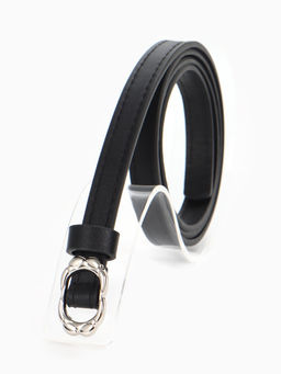 Ремень женский, узкий, 1.4×105 см, металлическая пряжка, чёрный