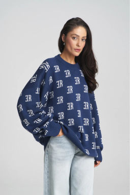 Джемпер Cotton Jacquard Bright Blue