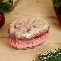 Массажное мыло с люффой Брусника - Корица 100 г - Добропаровъ фото 4