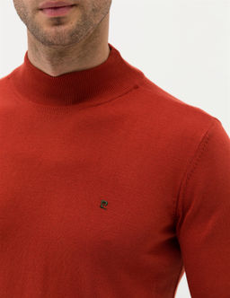 Kiremit Slim Fit Yar_m Bal_k__ Yaka Basic Triko Kazak - Pierre cardin фото 7
