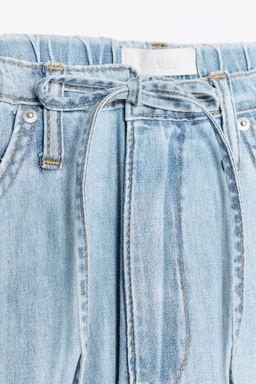 DRAWSTRING LOOSE-FITTING DENIM TROUSERS - Zara фото 23