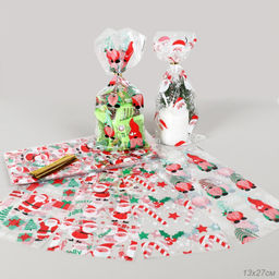 Пакет подарочный набор 50 штук 13х27 Новый год Дед мороз / YI1523-12 /уп 50/ - Галеонтрейд фото 4