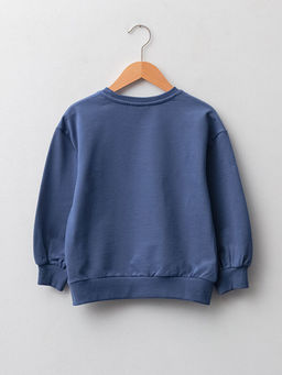 Bisiklet Yaka Bask?l? Uzun Kollu K?z ?ocuk Sweatshirt - Waikiki фото 2