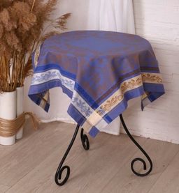 Скатерть Премиум Волга-голуб. 84*84 см. п/лен