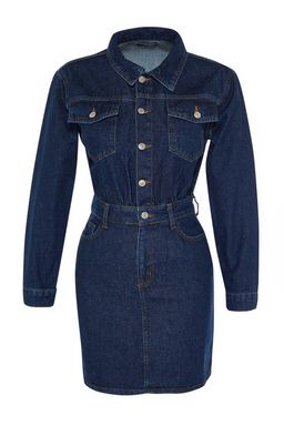 Trendyolmilla Mavi Cep Detayl? Mini Denim Gomlek Elbise TWOAW23EL00643 фото 6