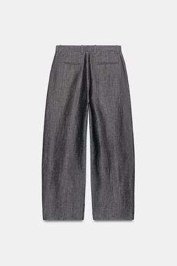 PANTAL?N ANCHO CON LINO ZW COLLECTION / Gris