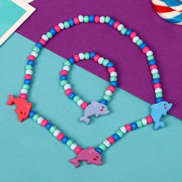 Набор детский «Выбражулька» 2 предмета: бусы, браслет, дельфины, МИКС