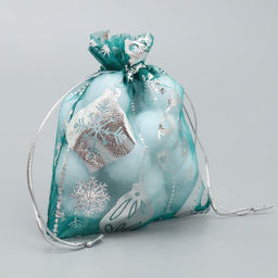 Цена за 20 шт. Мешочек подарочный органза Игрушки на ёлке, 10 х 12 см +/- 1.5 см - Дарите счастье фото 2