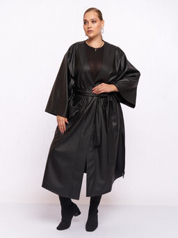 Кардиган кожаный KA05109BLK01