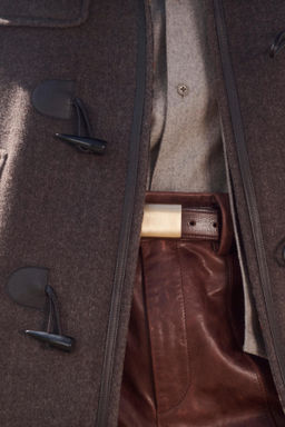 LIMITED EDITION CHECKED CONTRAST WOOL BLEND PEA COAT - Zara фото 5