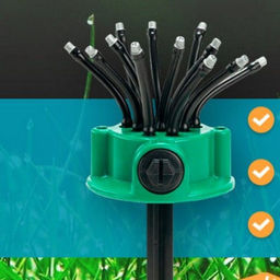 Ороситель садовый Buro Multifunctional Sprinkler 360 12 головок  фото 5