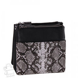 Сумка женская кожаная 9875-4-6 black gray Polina&Eiterou в Новосибирске