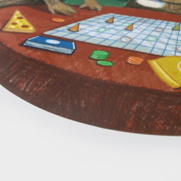 Цена за 4 шт. Салфетка сервировочная кухонная Доляна Капибары настольные игры, настольное покрытие, d=36 см  фото 3