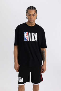 DeFactoFit Футболка Oversize с круглым вырезом и короткими рукавами NBA Wordmark