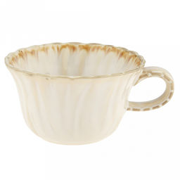 "Янтарь" Чашка фарфоровая 300мл, д11,2см, h6,5см, с блюдцем д15,5см, h2,4см, глянцевая глазурь, фигурная, с деколью, отводка (Китай)