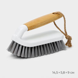 Щётка - утюжок Meli, бамбуковая ручка, 14.5×5.8×9 см, ворс 2.5 см