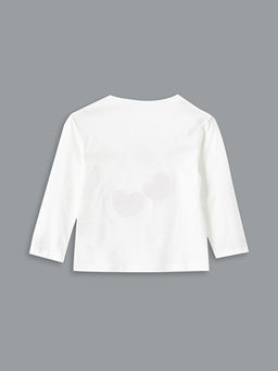 Bisiklet Yaka Bask?l? K?z ?ocuk Ti??rt