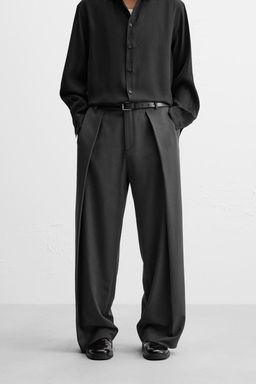 WIDE-FIT PLEATED TROUSERS - Zara фото 12