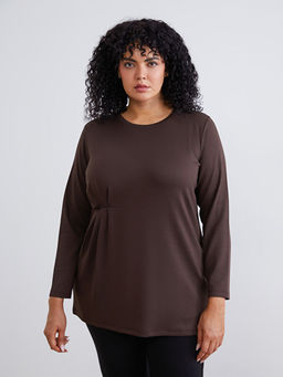 B?y?k Beden Bisiklet Yaka B?zg?l? Kad?n Tunik