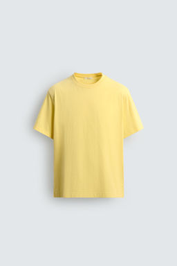 CAMISETA REGULAR FIT JACQUARD RAYAS / Amarillo