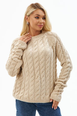 Женский свитер с косами оверсайз Happyfox