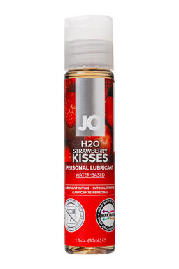Съедобный лубрикант со вкусом клубники JO H2O Strawberry kisses, 30 мл