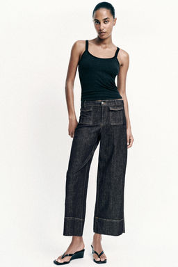 PANTALON Z1975 CULOTTE DENIM / Negro