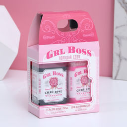 Подарочный набор женский GRL BOSS: гель для душа во флаконе виски 250 мл, соль для ванны 300 г - Чистое счастье фото 3