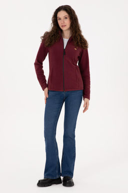 Kad_n Bordo Fermuarl_ Dik Yaka Polar Sweatshirt - U.s. polo assn фото 4