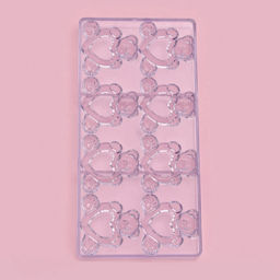 Форма конфет и шоколада Влюблённые мишки, 28?14 см, 8 ячеек, прозрачная