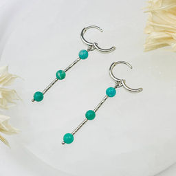 Серьги длинные из Амазонита