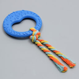 Игрушка жевательная с канатом Гиря, синяя - Пижон фото 3