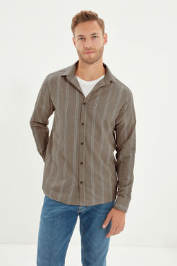 TRENDYOL MAN Beyaz Slim Fit Dugmeli Yaka Ince Cizgili Gomlek TMNSS20GO0092 - Trendyolmilla фото 40