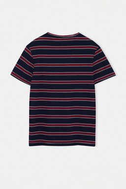 Lacivert Regular Cizgili Orme T-Shirt TMNSS26TS00015 - Trendyolmilla фото 5