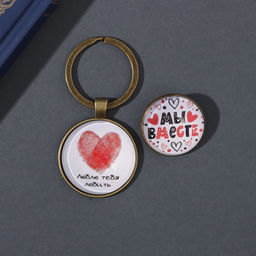 Набор: брелок для ключей и значок для одежды, рюкзак Мы вместе, 6?11 см